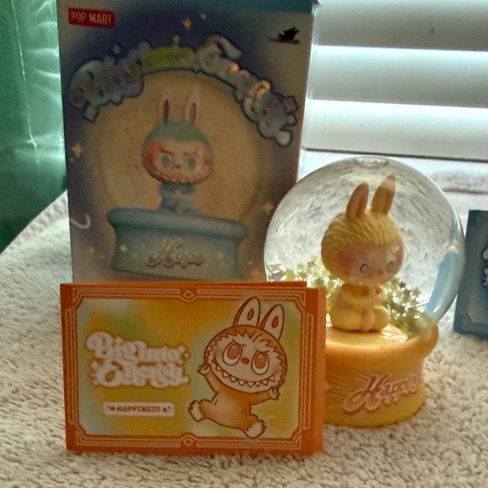Pop Mart Happiness Snow Globe with Bunny Figurine
